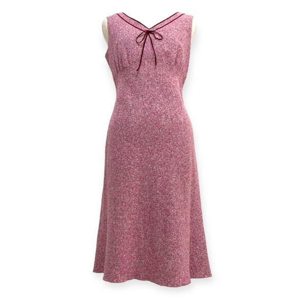Burberry London Blue Label Tweed Dress Pink Red EU 38 XS Silk Elegant Authentic - Picture 1 of 15